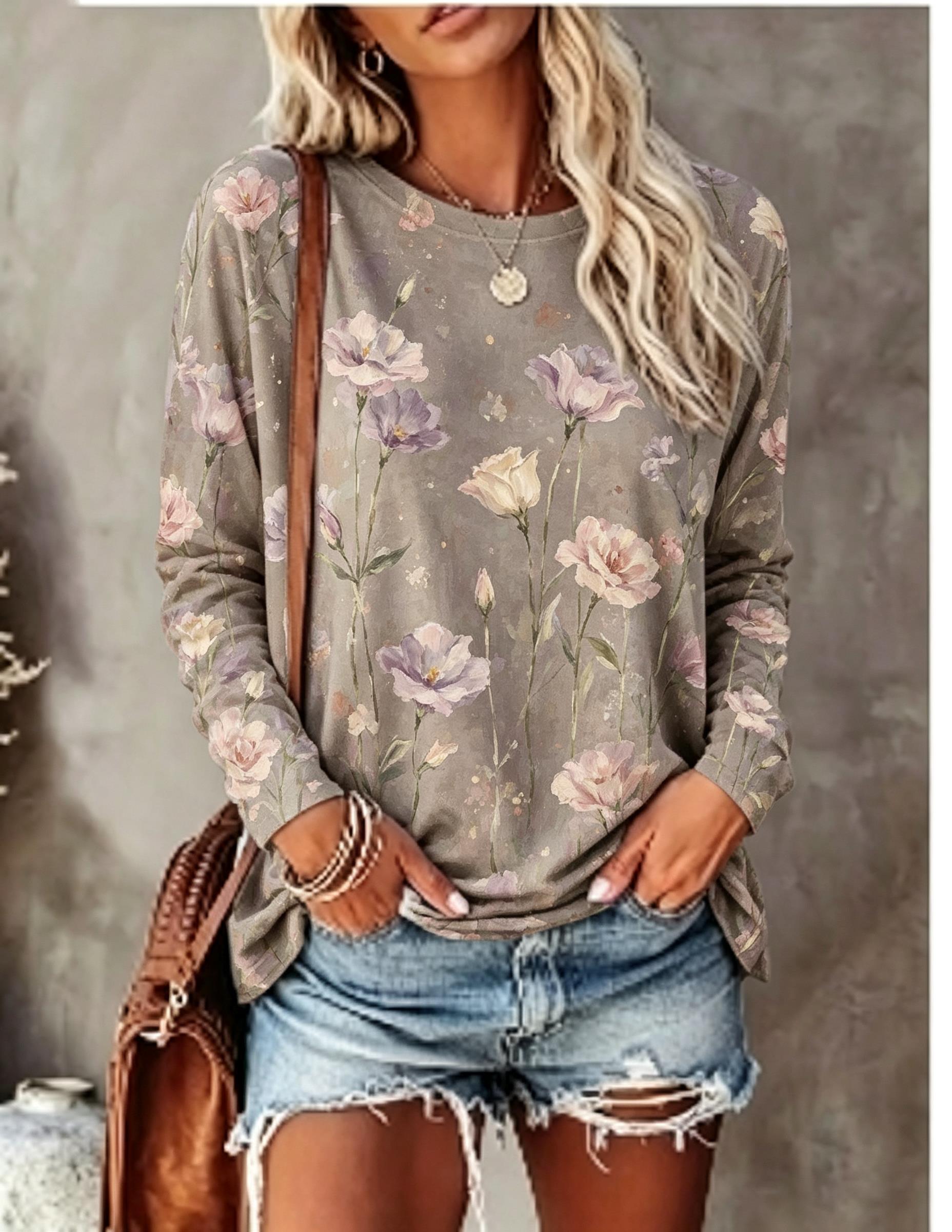 Women Long Sleeve T‑Shirt Oil  - Winter Clothing For Women 评论和价格