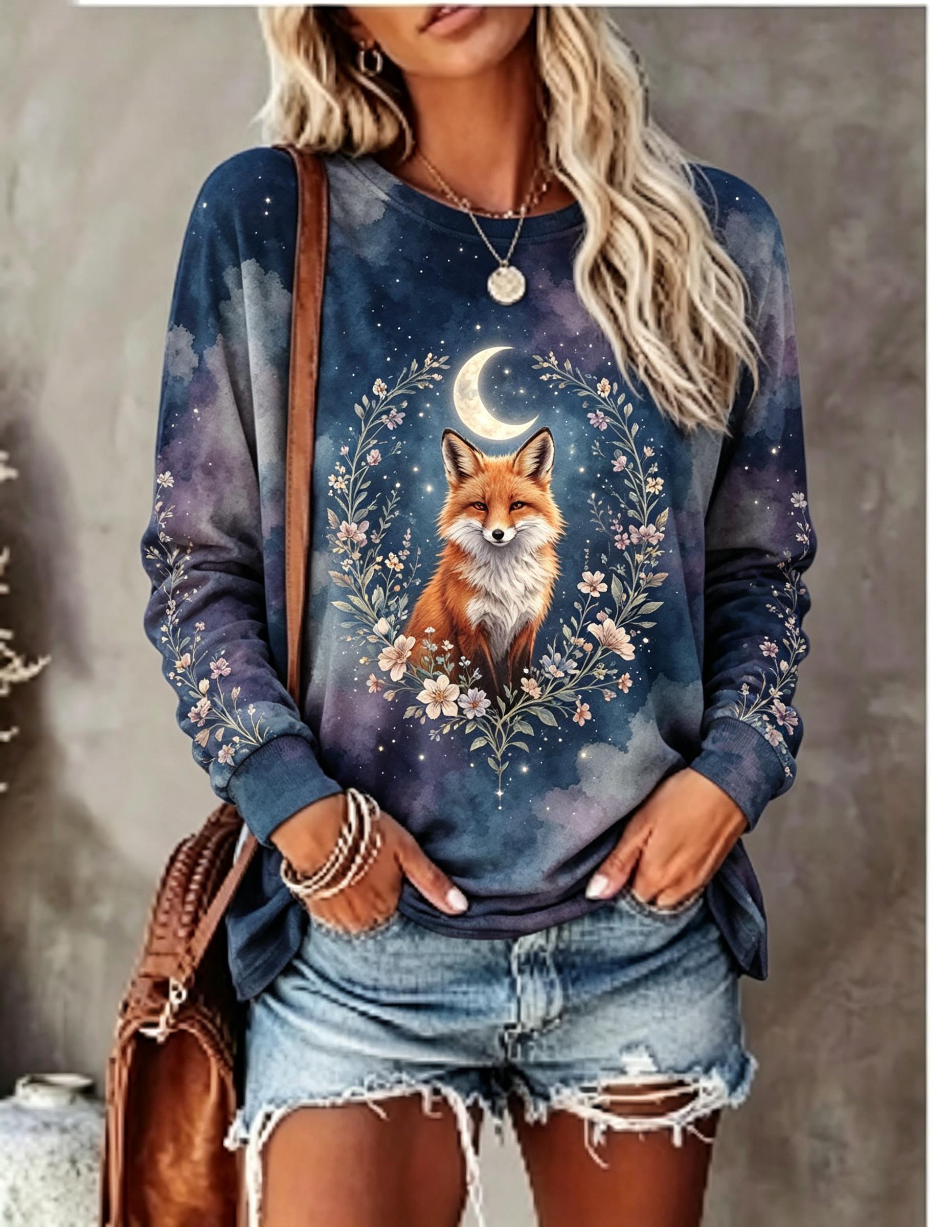 Women Long Sleeve T Shirt Howl - Winter Clothing For Women 评论和价格